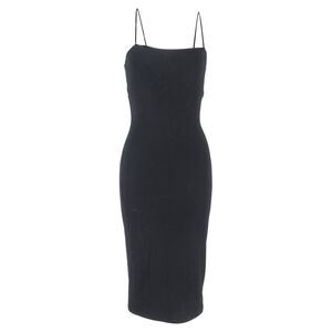 Alexander Wang Back Cutout Sleeveless Midi Fitted Dress in Black Modal